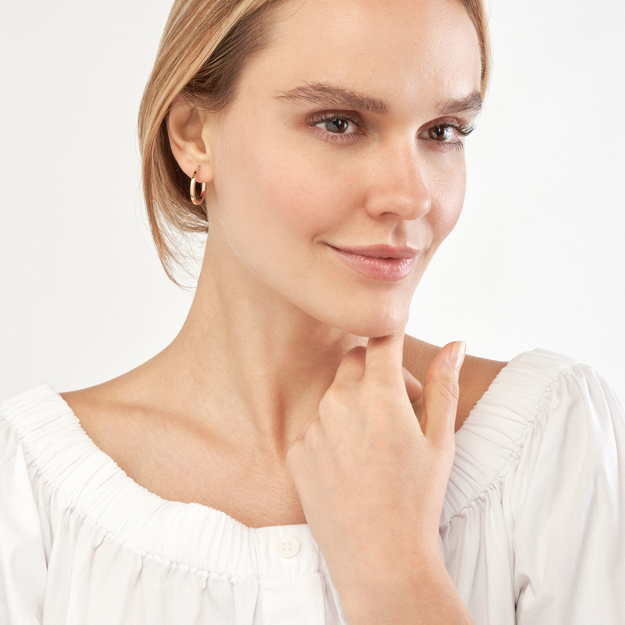 Simple 20mm square DC Florentine hoop earrings by My Store, featuring a textured gold finish and elegant design.