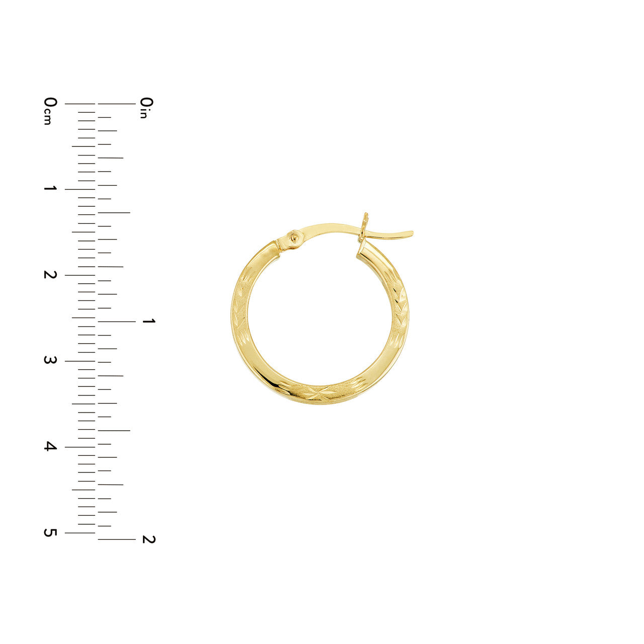 Simple 20mm square DC Florentine hoop earrings in a polished finish, showcasing elegant design and vibrant shine.