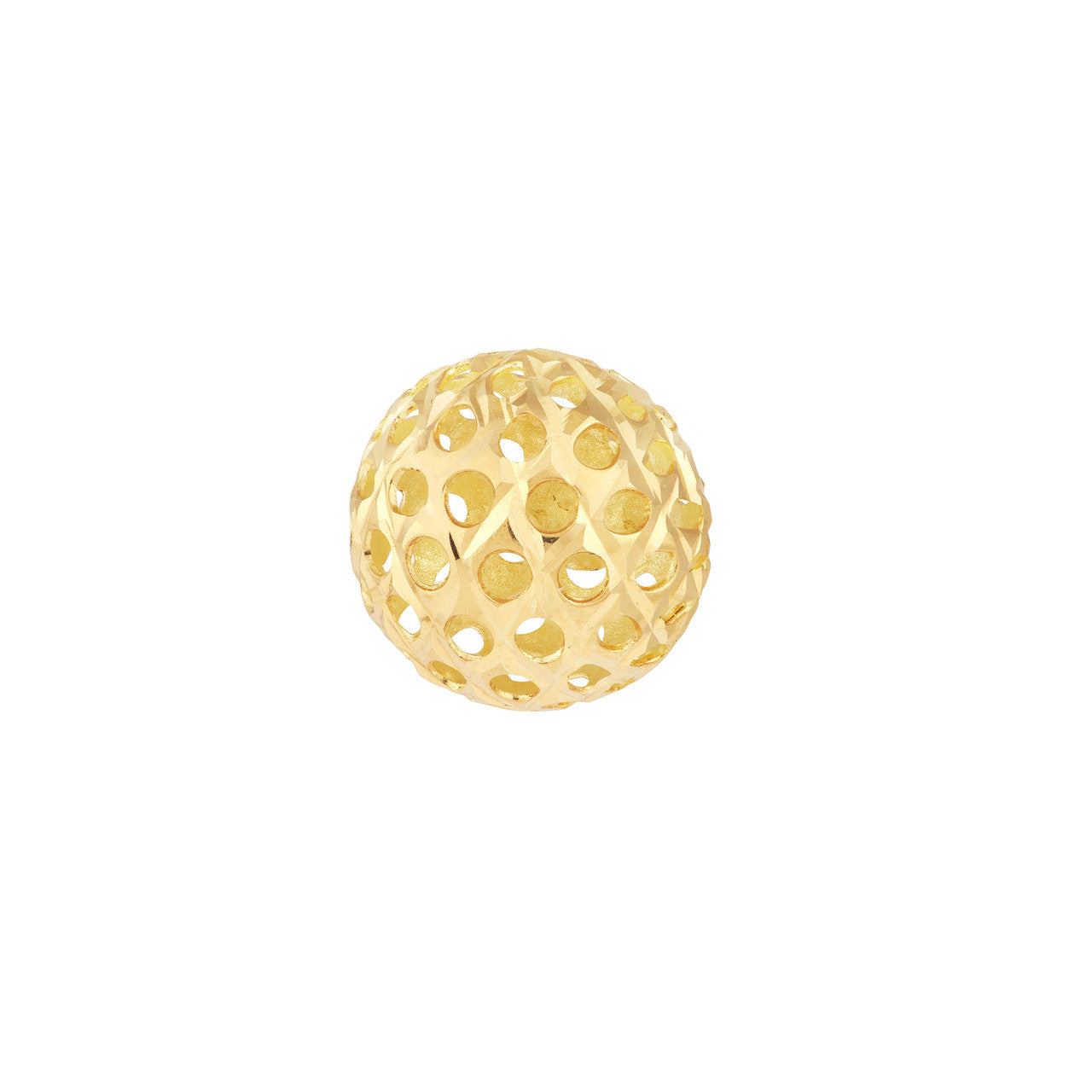8mm hollow laser ball stud earrings with a shiny finish, showcasing a modern and elegant design.