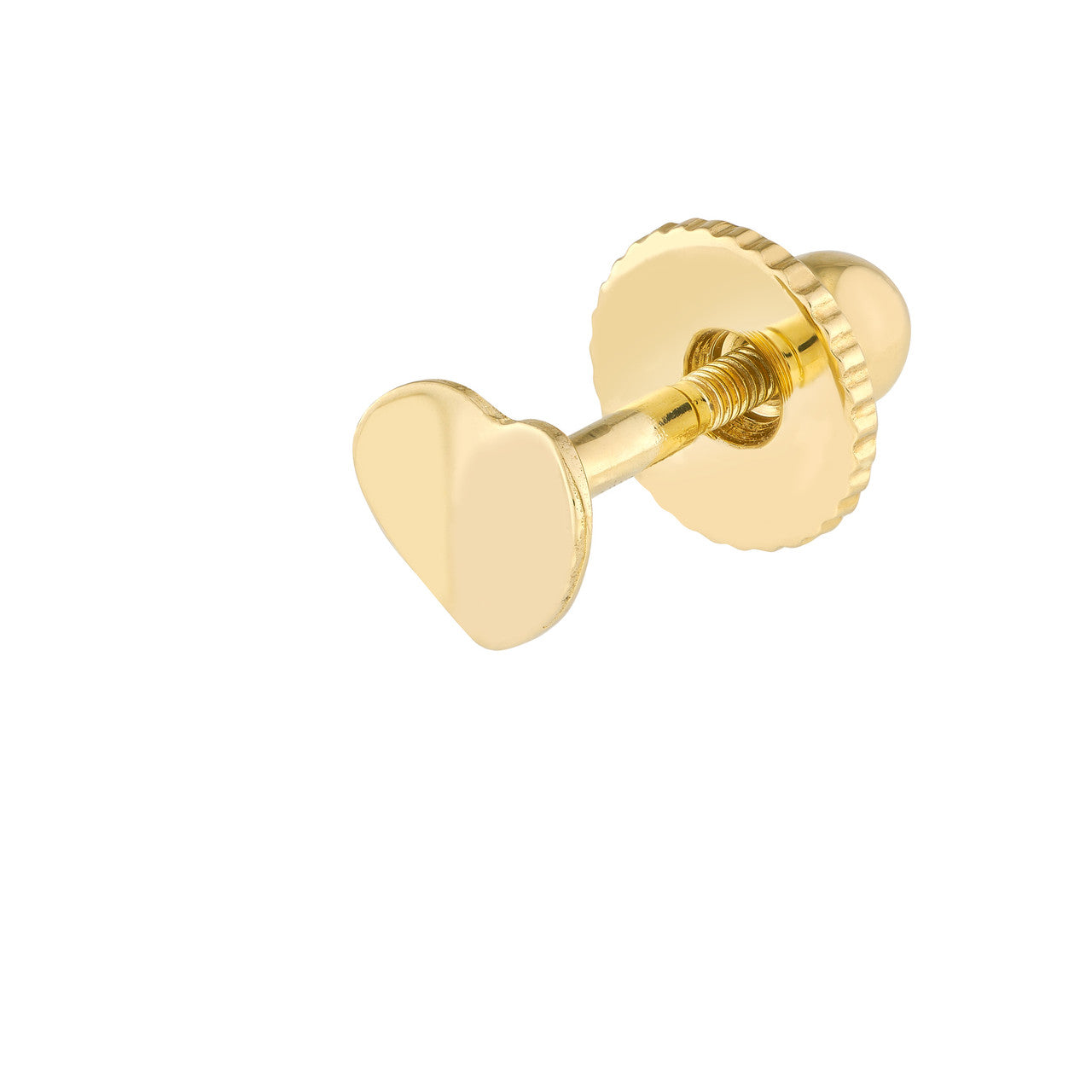 Concave Heart Stud Earrings with Screw Back 1