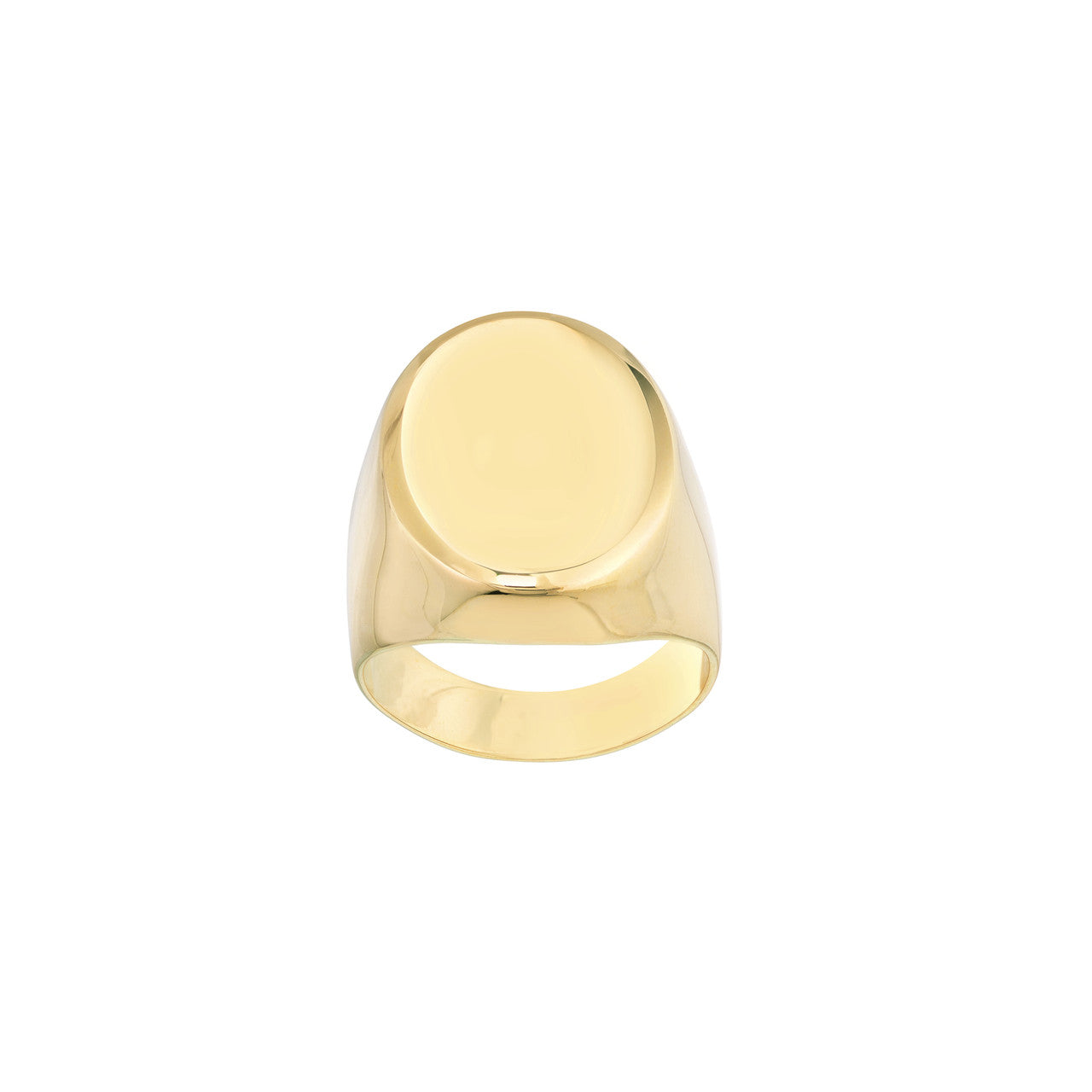 My Store signet oval ring featuring a polished silver finish and an elegant, classic design.