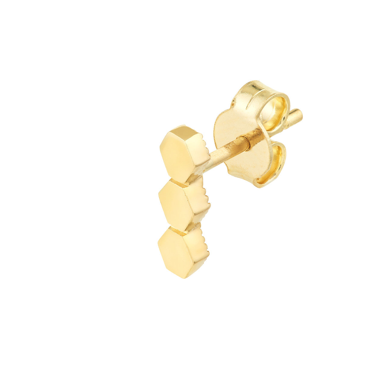 Simple honeycomb bar stud earrings by My Store, featuring a sleek design and modern geometric shape.