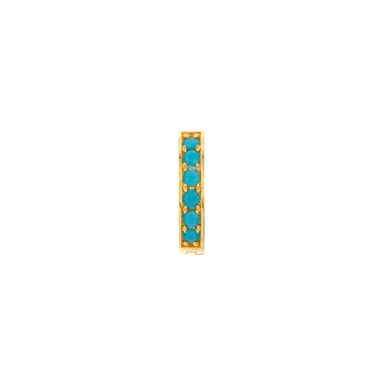 Simple turquoise huggie earrings by My Store, featuring a sleek design and vibrant color for everyday wear.