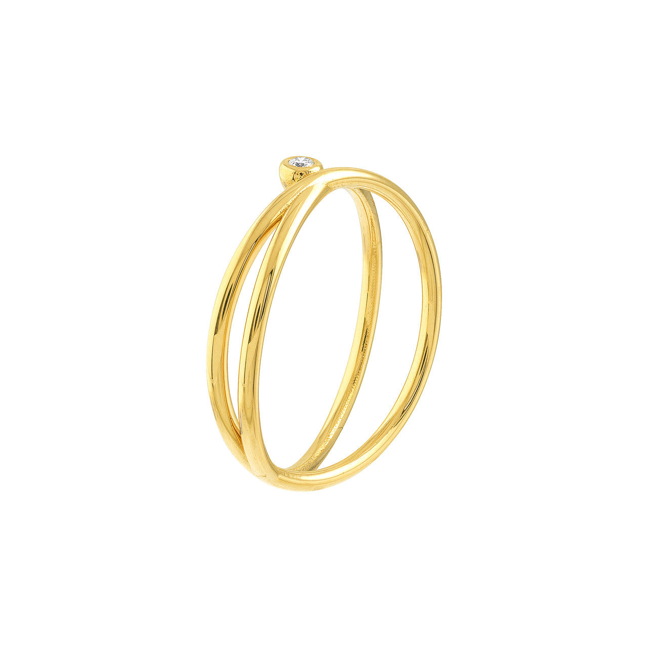 1.5pt diamond criss-cross band ring from My Store, featuring a delicate intertwined design and sparkling gemstones.