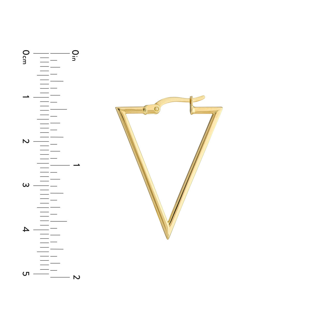 Simple triangle hoop earrings in gold by My Store, featuring a minimalist design and smooth finish.