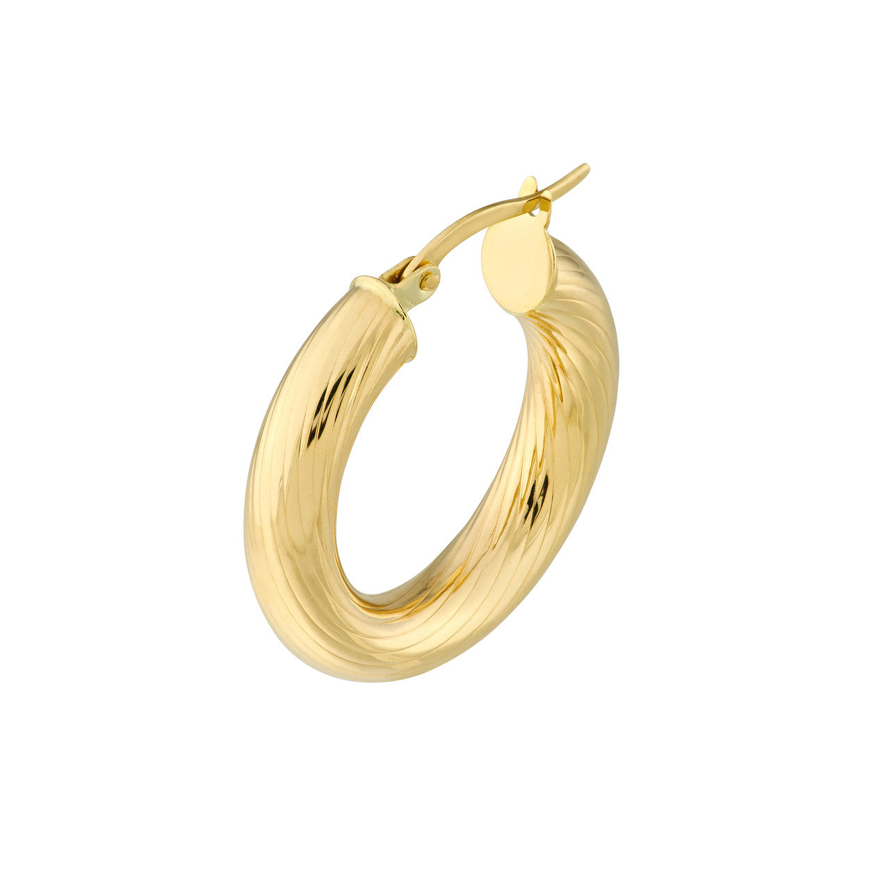 Soft lined round hoop earrings by My Store, featuring a simple and elegant design in a polished finish.