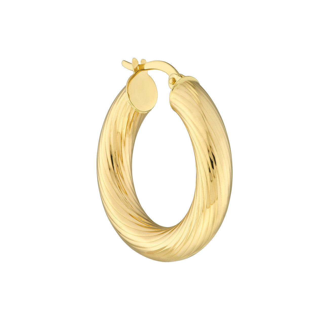 Soft Lined Design Round Hoop Earrings - VIA Jewelers