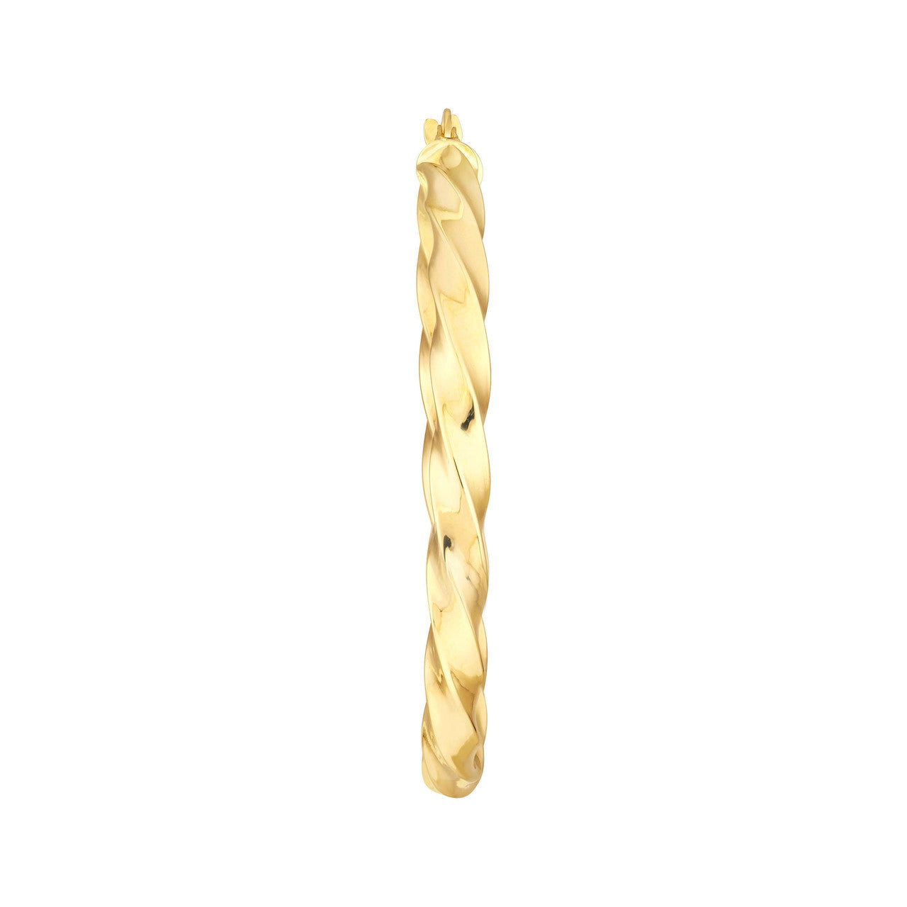 Simple 35x3mm tight twist round hoop earrings in gold from My Store, showcasing a sleek and elegant design.