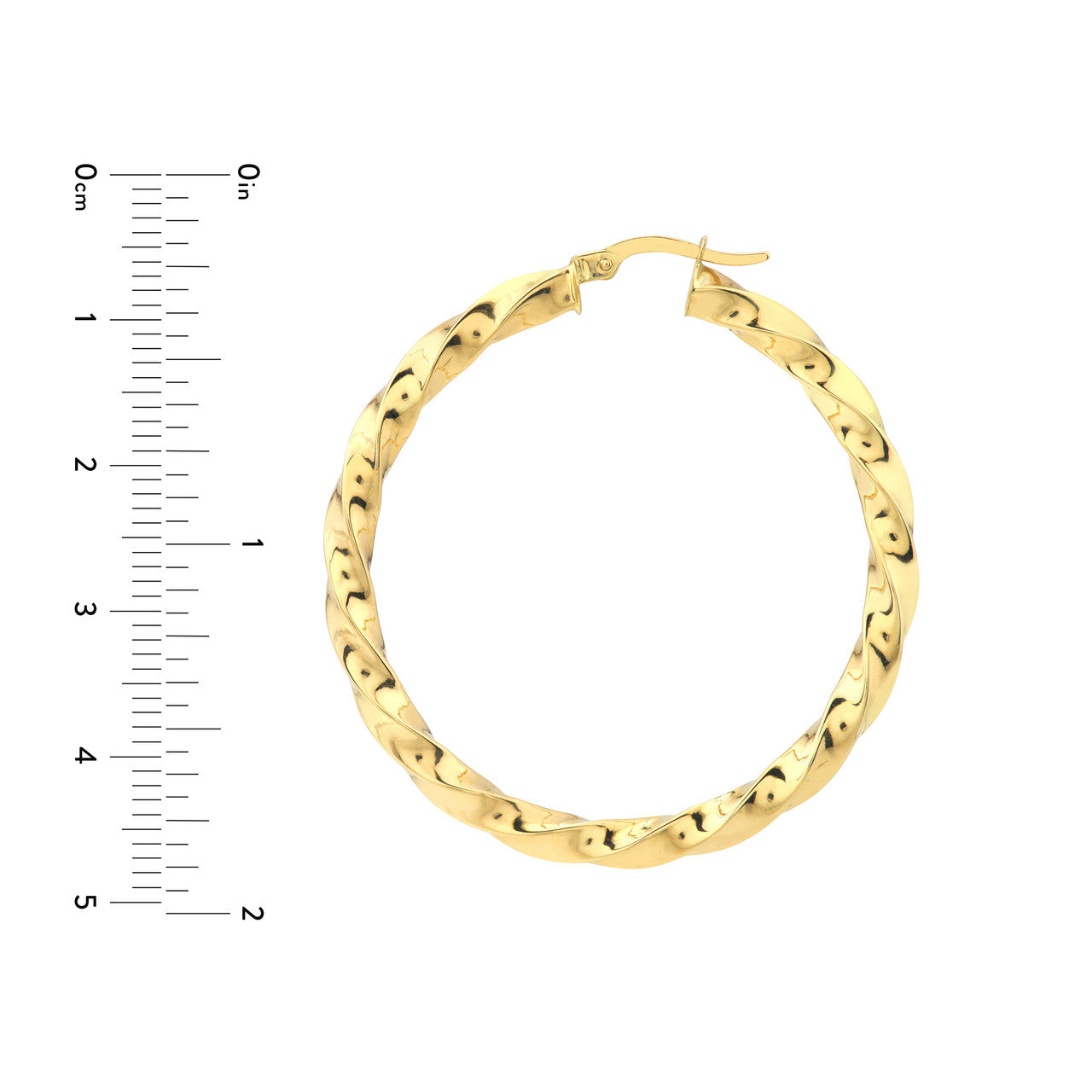 Simple 35x3mm tight twist round hoop earrings in silver by My Store, showcasing a sleek and elegant design.