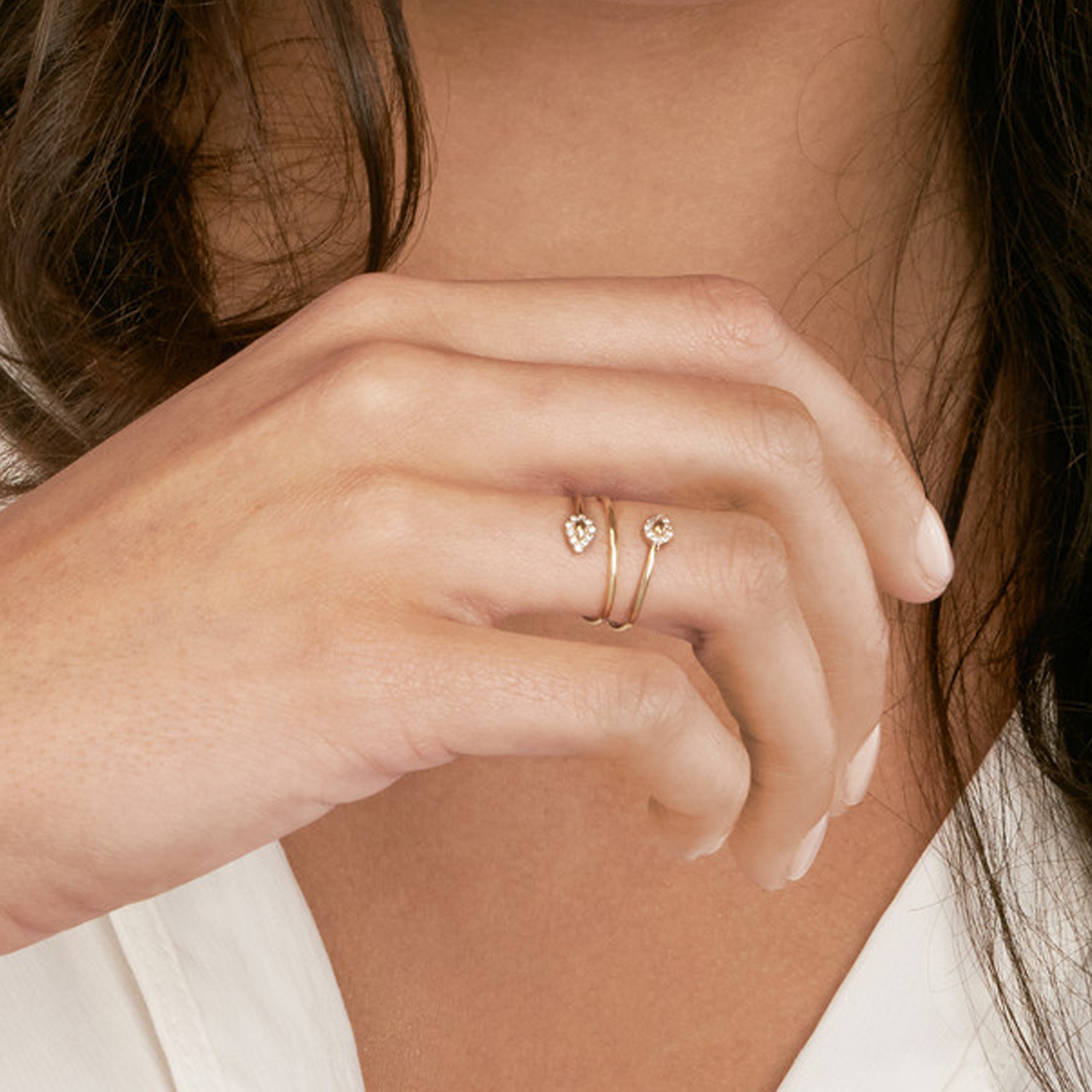 Snake Head Diamond Tip Wrap Ring - VIA Jewelers