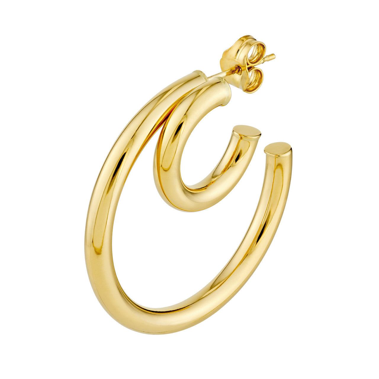 Simple 30mm double hoop earrings by My Store, featuring a sleek design and polished finish.