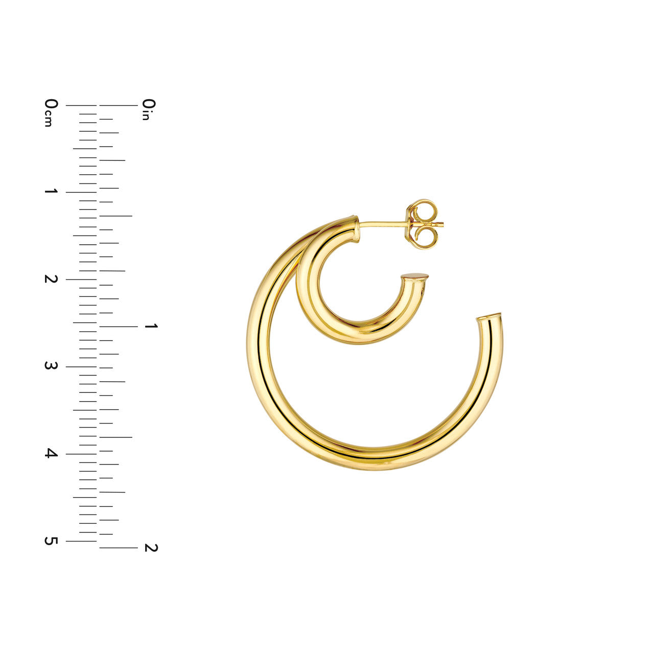Simple 30mm double hoop earrings in silver by My Store, showcasing a sleek and modern design.