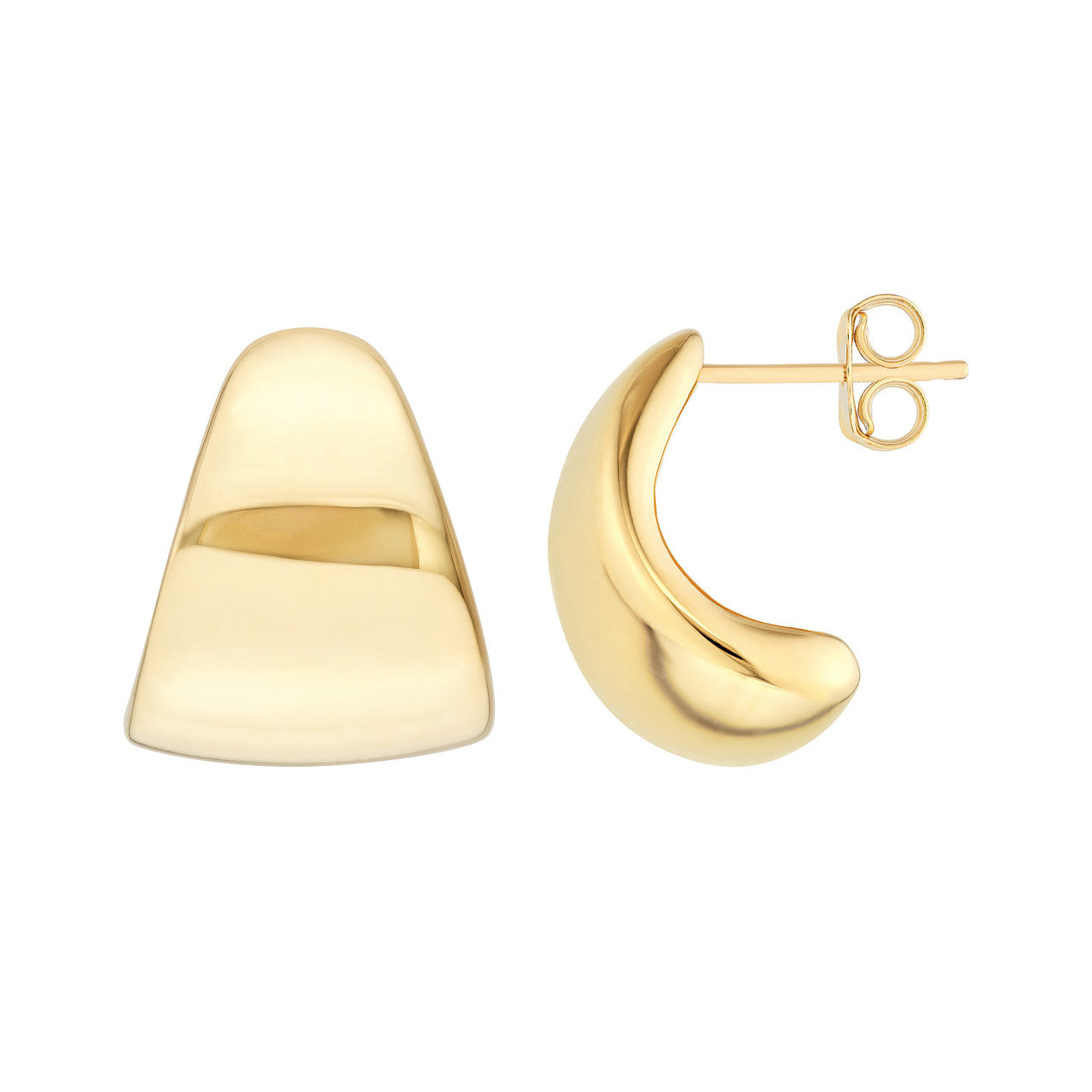 Simple semi hoop earrings by My Store, featuring a sleek design and polished finish, perfect for everyday wear.