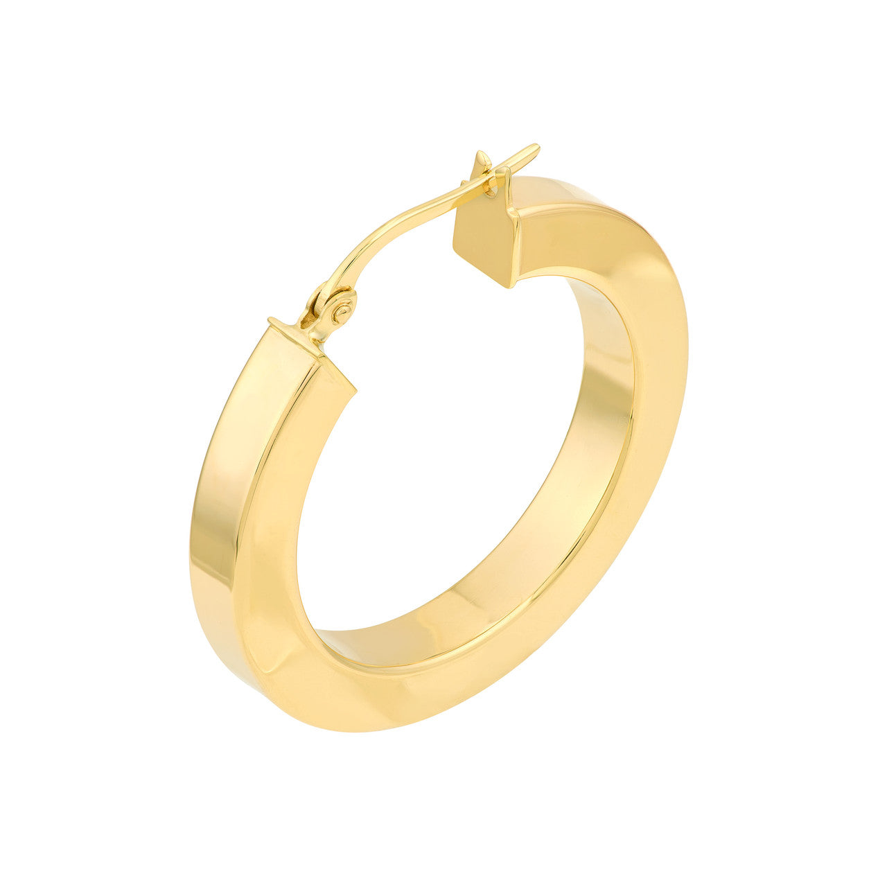 Simple 20mm round square tube hoop earrings in gold by My Store, featuring a modern geometric design.