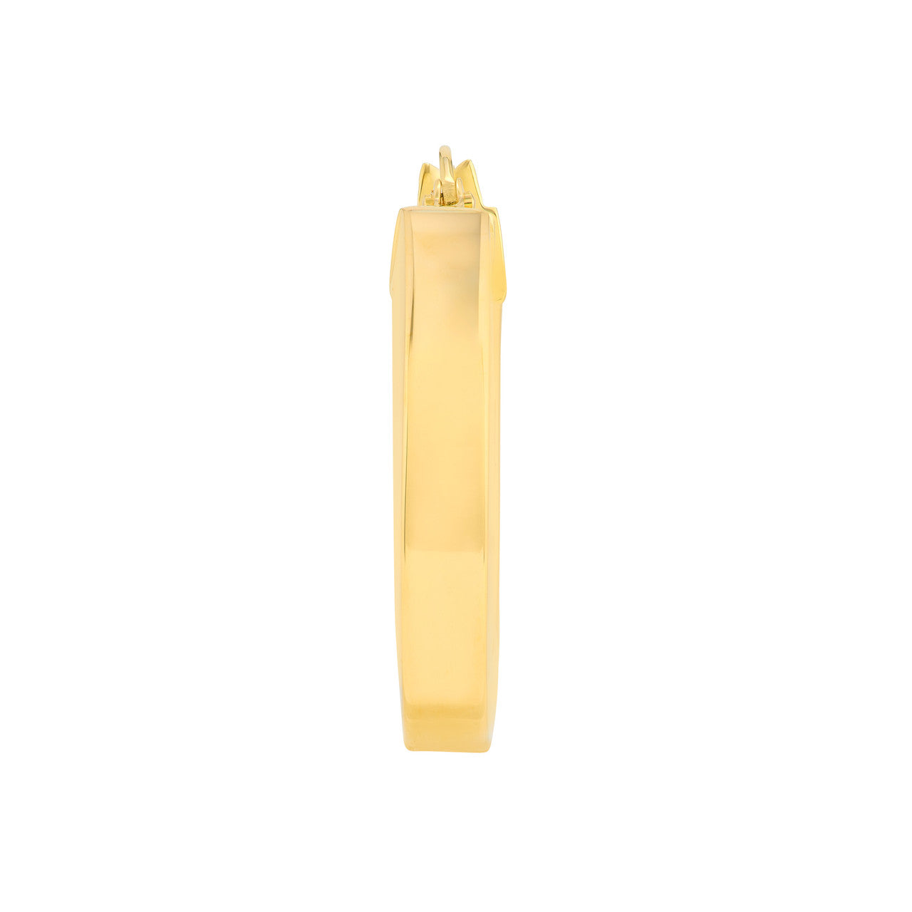 Midas Chain 15mm round square tube hoop earrings in a sleek, minimalist design, showcasing a polished finish.