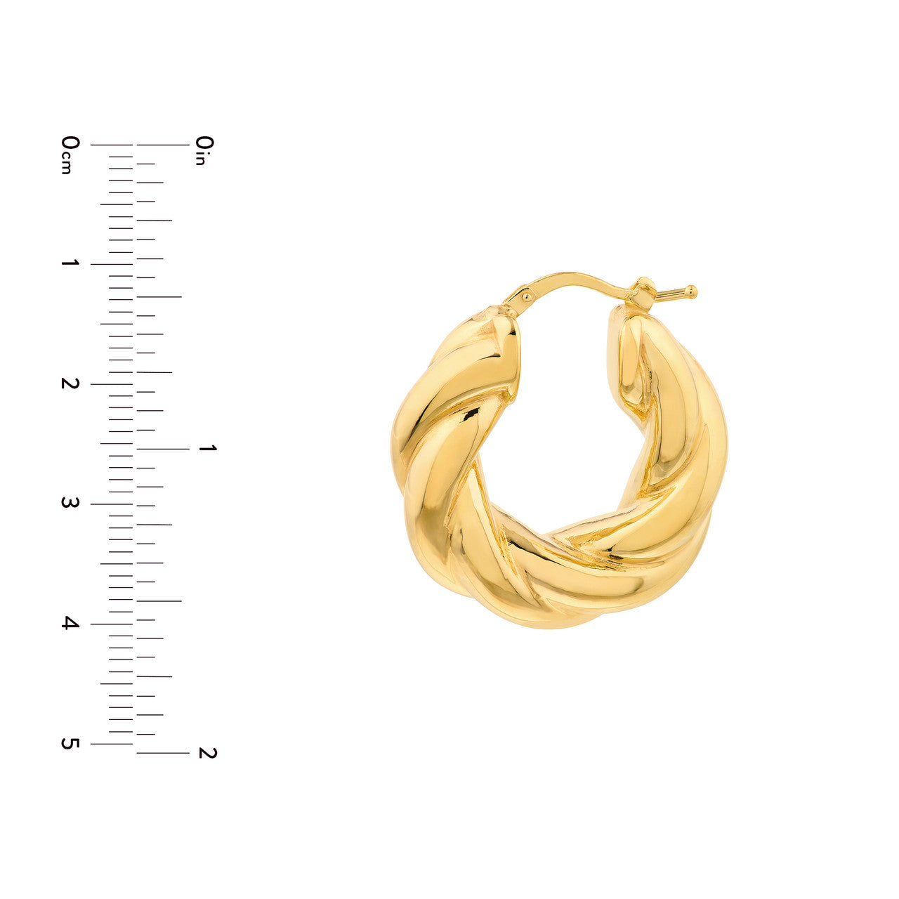 Wide Twisted Puff Hoop Earrings - VIA Jewelers