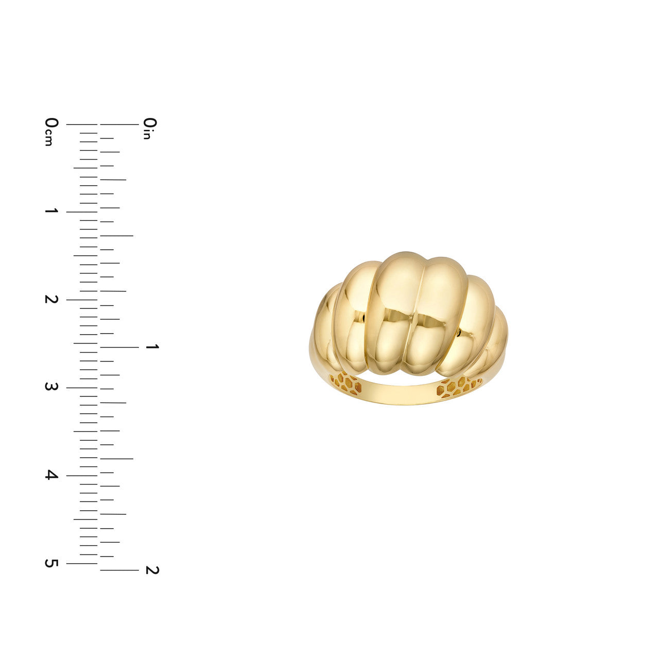 Honey Twist Dome Ring by My Store featuring a unique twisted design and a polished finish, set against a neutral background.
