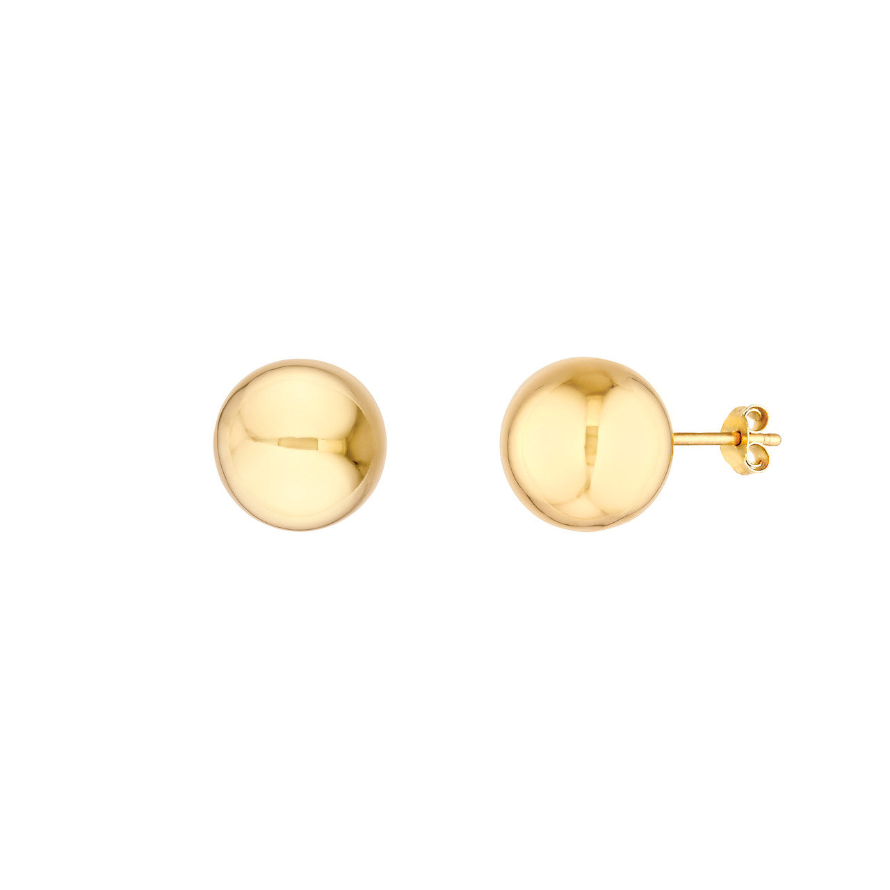 Elegant ball stud earrings in gold, featuring a smooth, polished finish for a classic and versatile look.