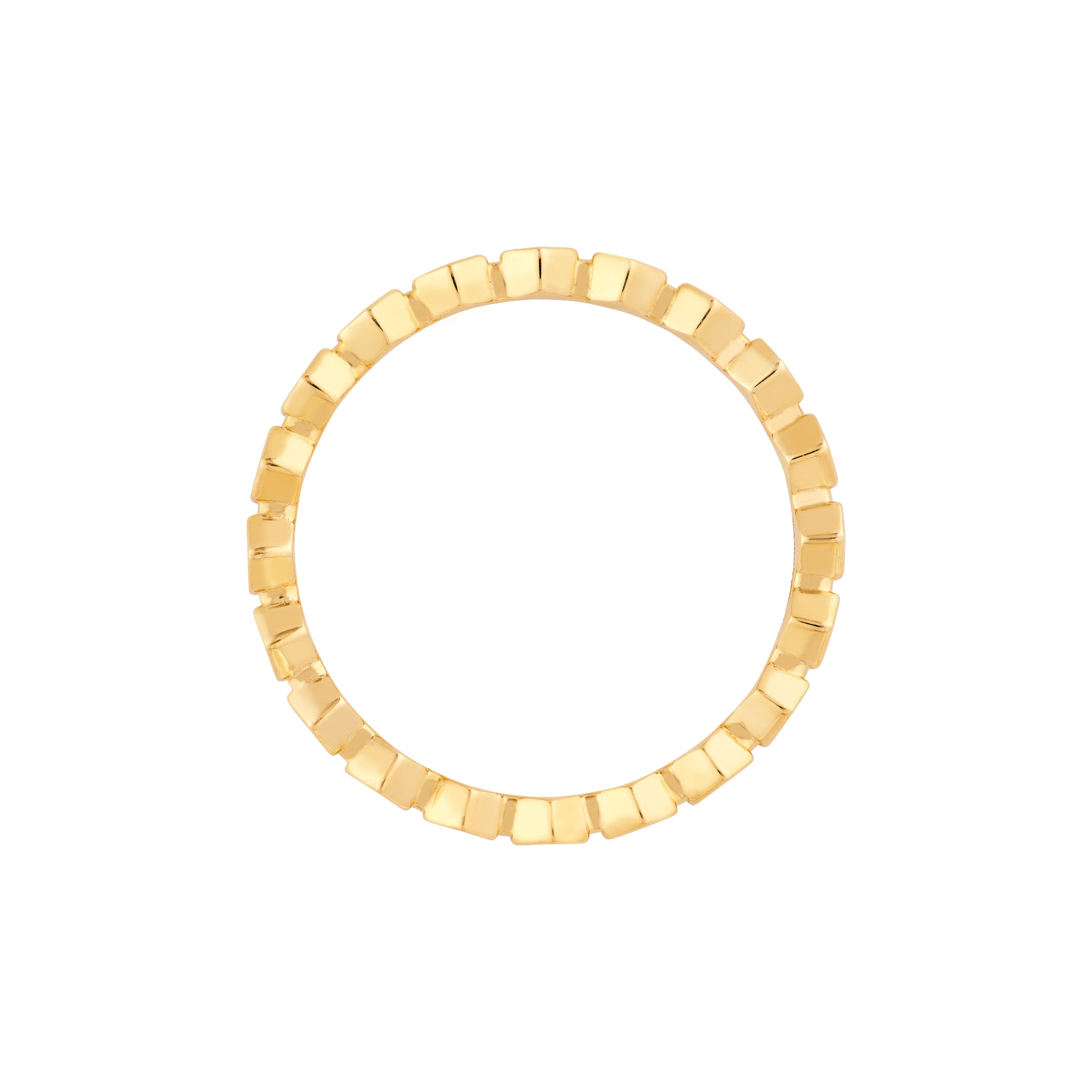 Honey Hexagonal Bead Band Ring