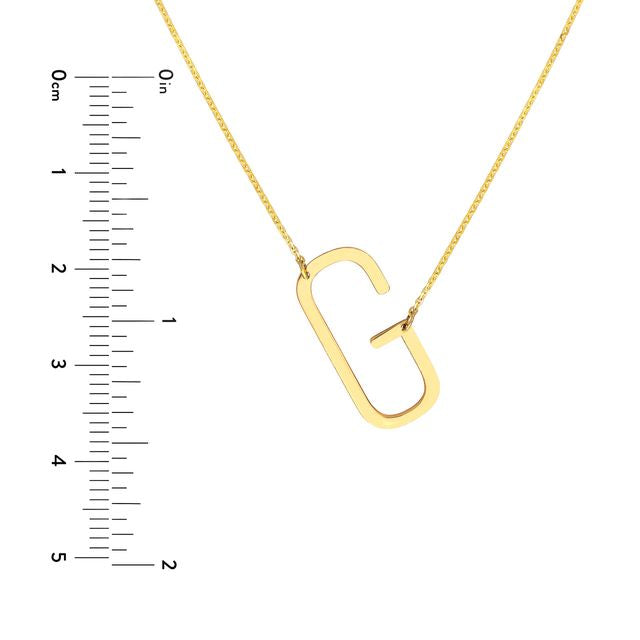 Sideways Block Initial Necklace - VIA Jewelers
